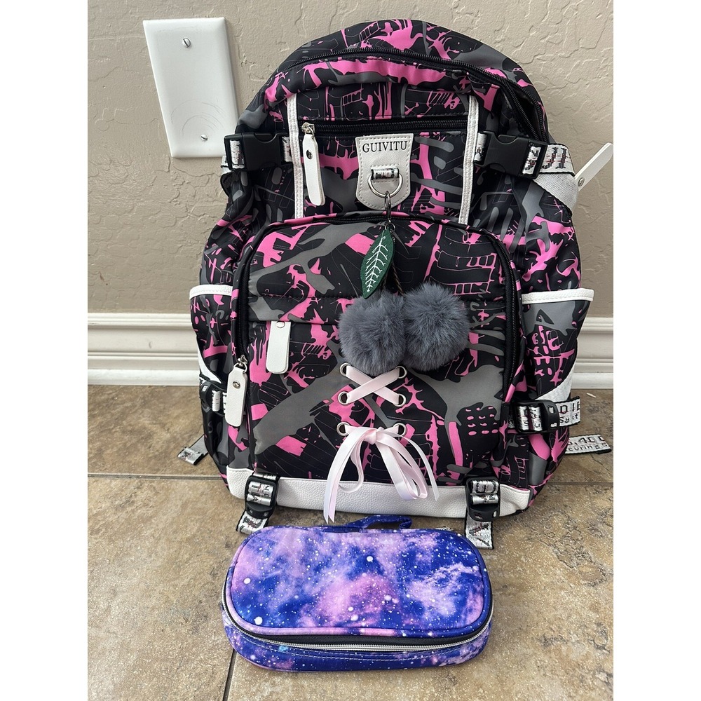 Large Girls Guivitu Backpack New with Tags, Nice Straps,key Chain, Pockets